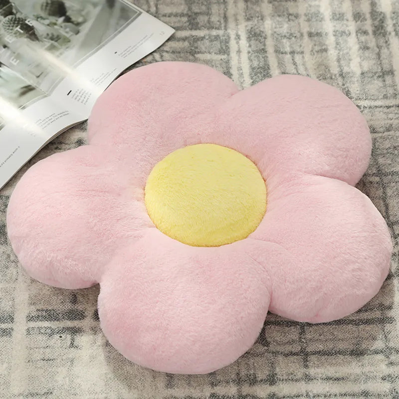 coussin moderne fleurs stylisées velours blanc noir anti décubitus coton 35x35cm