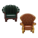fauteuil miniature vert marron simili cuir boutons dorés adhésif décoration intérieure classique sticker aimant