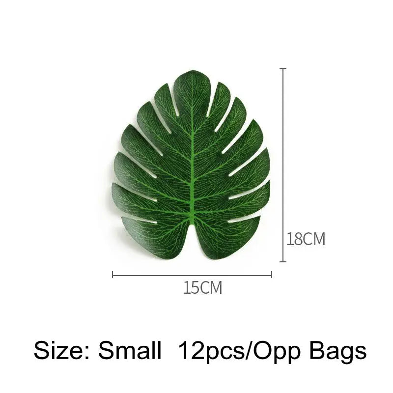 décoration intérieure feuilles vertes artificielles tropical veines naturelles 12 pièces pvc