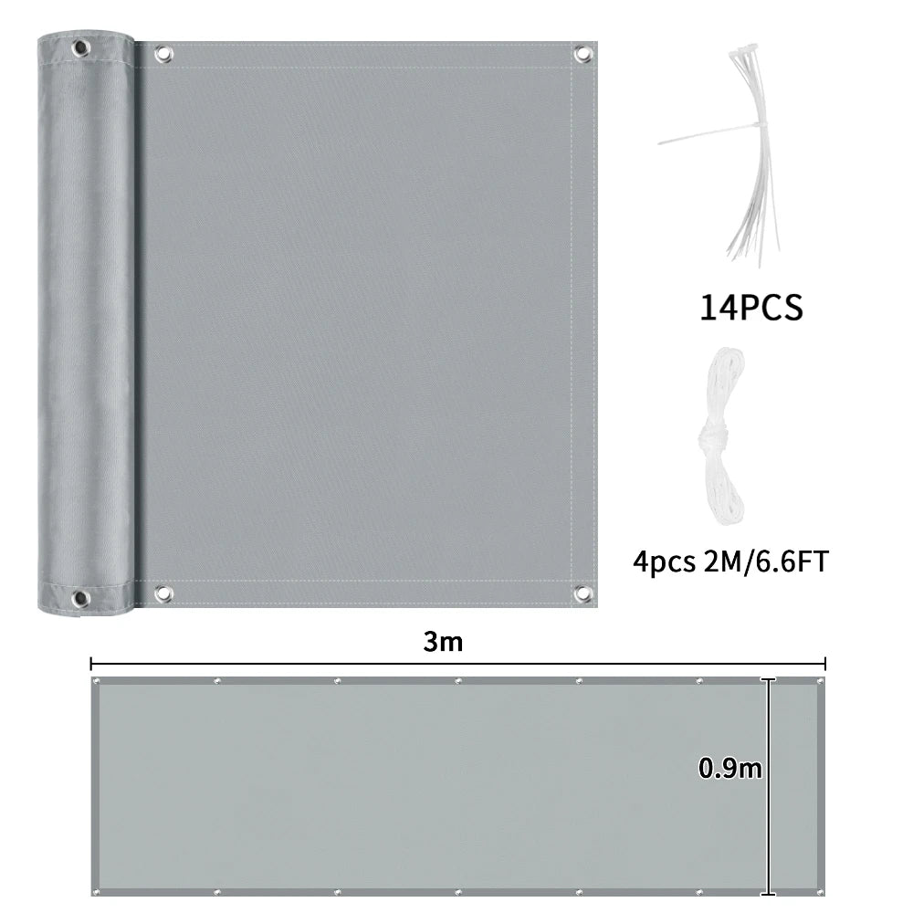 rideau balcon gris foncé moderne opacité 50cm large 2m longueur