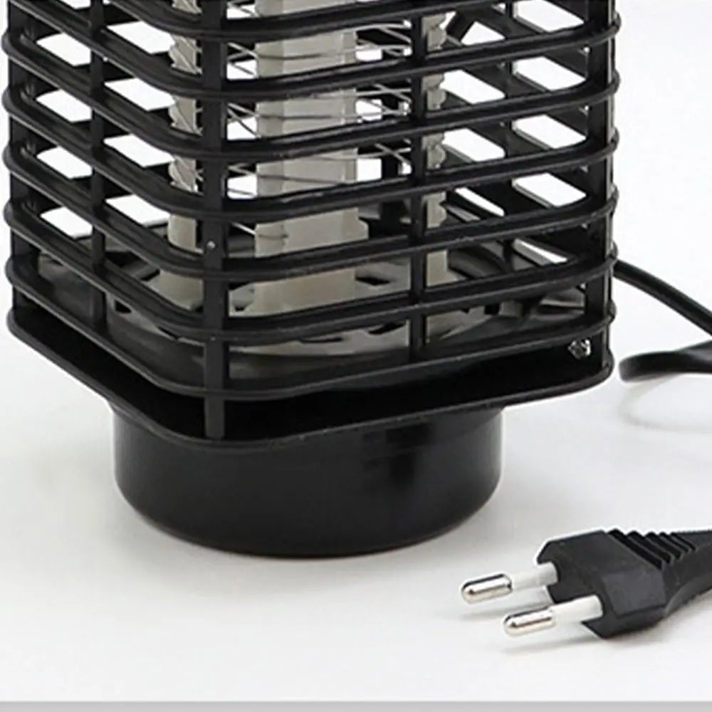 lampe anti moustiques electrique noir moderne barreaux horizontaux 22cm hauteur 10.5cm diametre