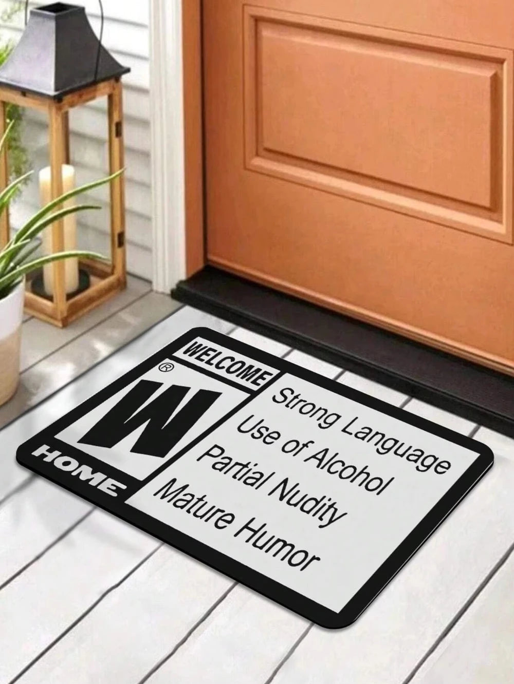 tapis d'entrée moderne noir blanc texte bienvenue antidérapant résistant lavable chambre entrée sol sockaddr