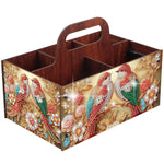 boîtes rangement multicolores imprimées florales animaux oiseaux moderne poignées bois