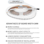 ruban led flexible multicolore 100leds 120leds 160leds 200leds technologie double sided tape