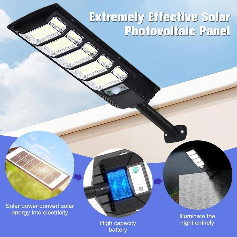 lampadaire solaire led moderne capteur mouvement étanche panneau solaire noir jaune bleu