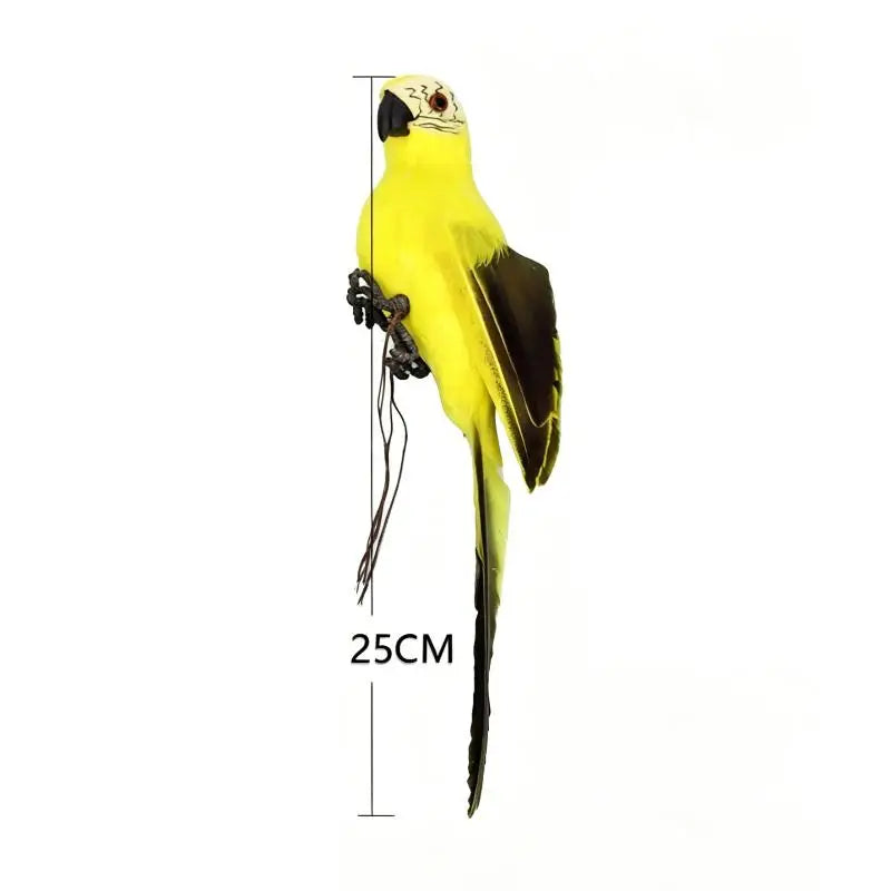 ornement jardin oiseau artificiel rouge bleu vert rose jaune blanc plumes yeux brillants clipsextérieur