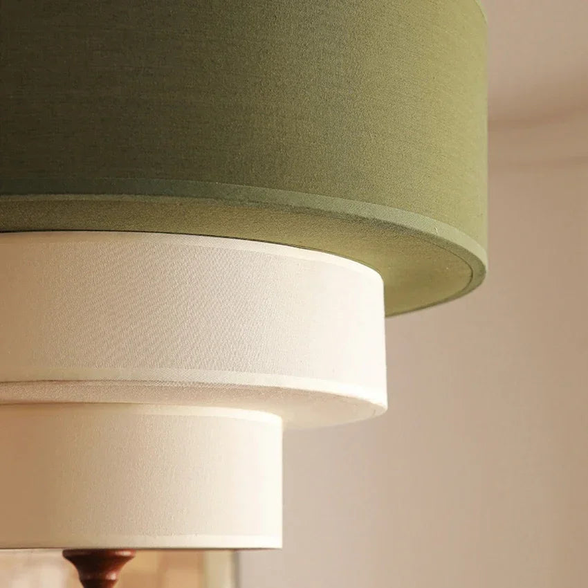lampe suspendue moderne toile lin vert beige blanc salon chambre fixée chaîne adjustable 45