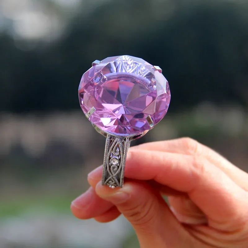 bagues ornements strass violet blanc bleu vert élégantes vintage 40mm