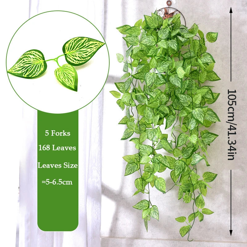 Guirlande végétale artificielle 105cm feuilles ovales vertes brillantes décoration naturelle extérieure intérieure mariage fête