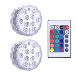 lampe led submersible transparente moderne 12 diodes rgb télécommande ip67 certifiée vde ul rohs