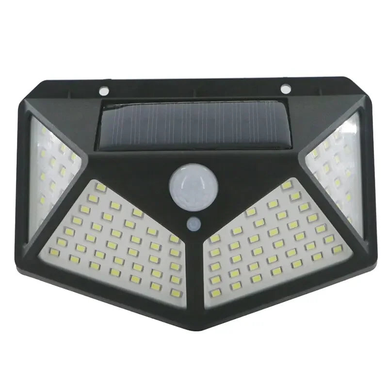lampe solaire noire moderne capteur mouvement 100 led ip65 autonomeextérieur