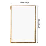 cadre photo or minimaliste verre transparent geometrique ouverture deux parties pieds