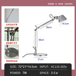 lampe moderne led réglable argenté base rotative interrupteur câbleflux lumineux variable décoration intérieure