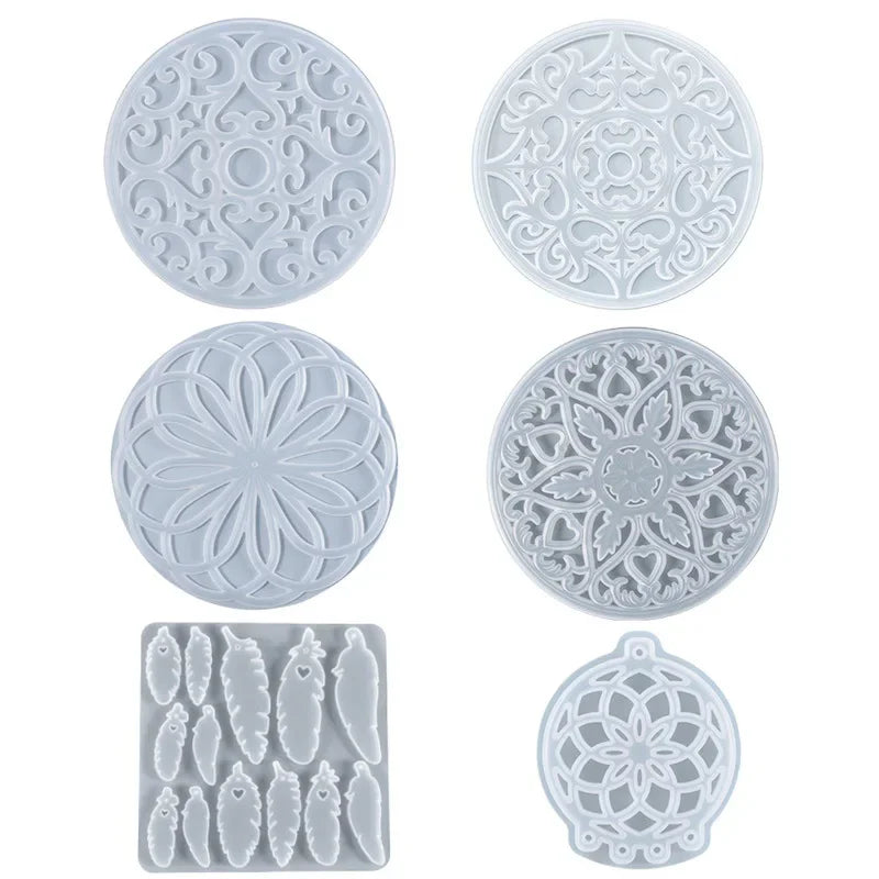 attrape rêves ethnique silicone transparent plumes floral décoration murale suspendue maison