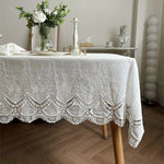 nappe blanche brodée coton mariage halloween gratitude classique extérieur banquethôtel table