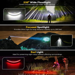 lampe frontale rechargeable led noire jaune blanche ajustable camping travail usb cem rohs ccc