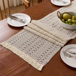 chinois bohème table beige marron franges crochet artisanal printemps été automne hiver halloween ramadan