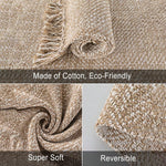tapis polyester chenille beige motif moderne antidérapant intérieur salle bain porte