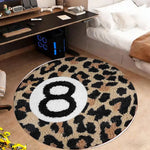 tapis léopard noir beige antidérapant moderne salon chambre intérieur extérieur polypropylène polyester feutre