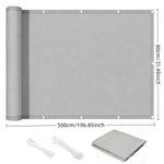 écran confidentialité gris moderne toile imperméable corde pinces uv protection balcon 80x300cm