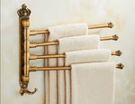 porte serviettes pivotant vintage blanc doré serviettes tissées fixation murale classique trois barres