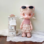 accessoires poupées robe volants chaussures sac lunettes moderne décontracté blanc rose vert clair