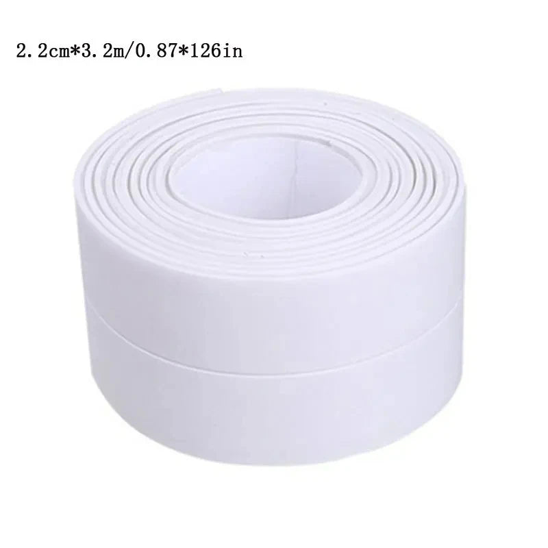 ruban adhésif autocollant blanc gris salle bains baignoire douche évier étanche pvc moderne 2.2cm