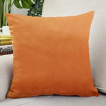 housse coussin velours carré moderne orange jaune 45x45cm machine lavable simple déco chambre canapé