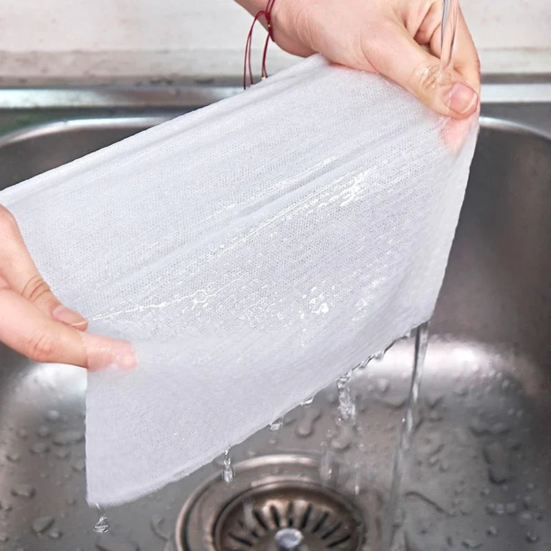 serviettes cuisine blanc texturées pratiques adhésives non tissées microfibre nettoyage respectueuses environnement pack 100PCS