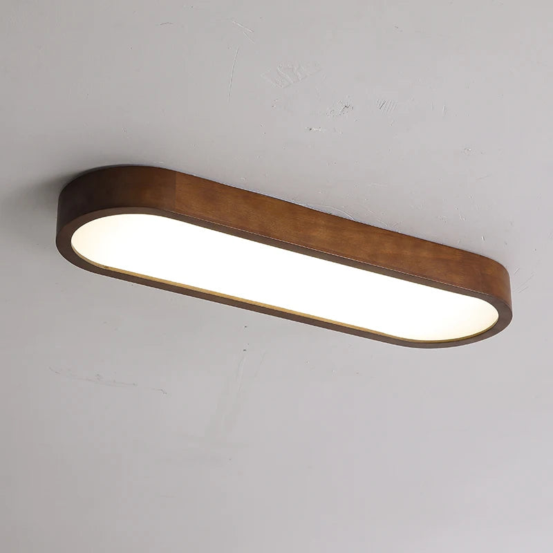 lampe moderne minimaliste bois foncé grain naturel opaque sans lampe poche