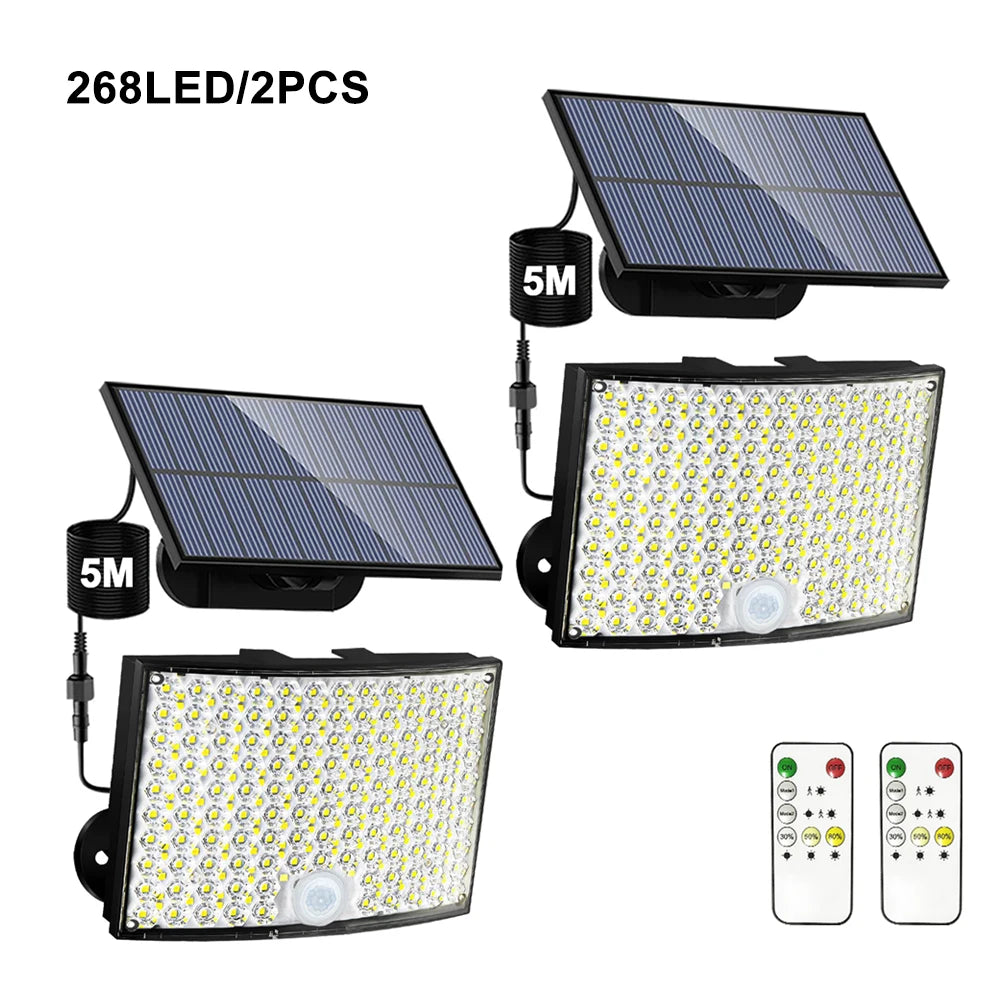 lampe solaire détecteur mouvement 348 led moderne étanche ip65 abs noir blanc télécommande clips