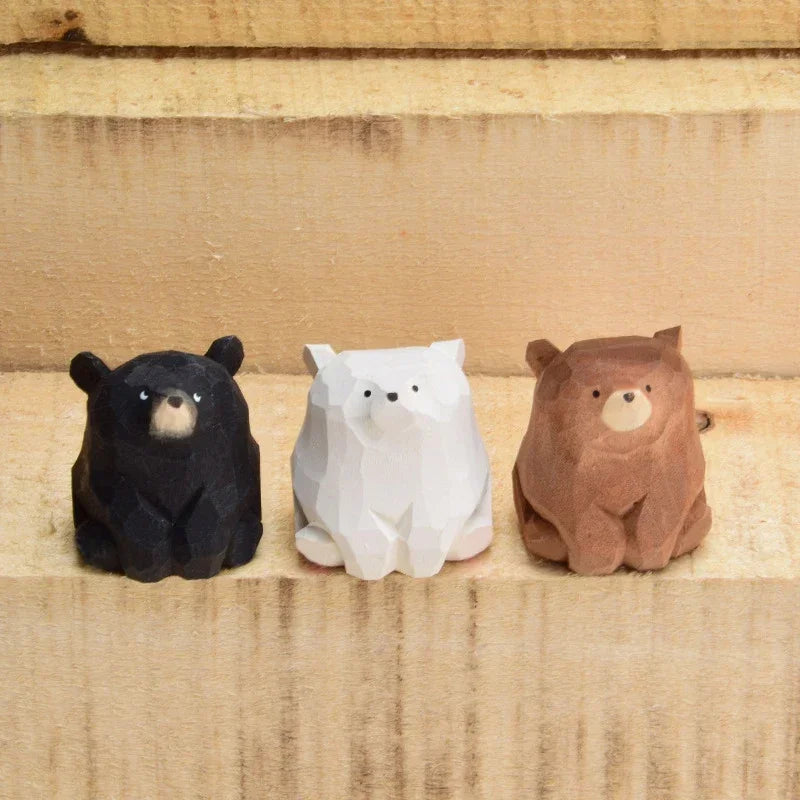 figurines ours géométriques blanc marron noir minimaliste moderne salon
