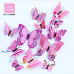 papillons décoratifs 3d imprimés brillants multicolores adhésifs décoration murale enfants vert bleu orange rose