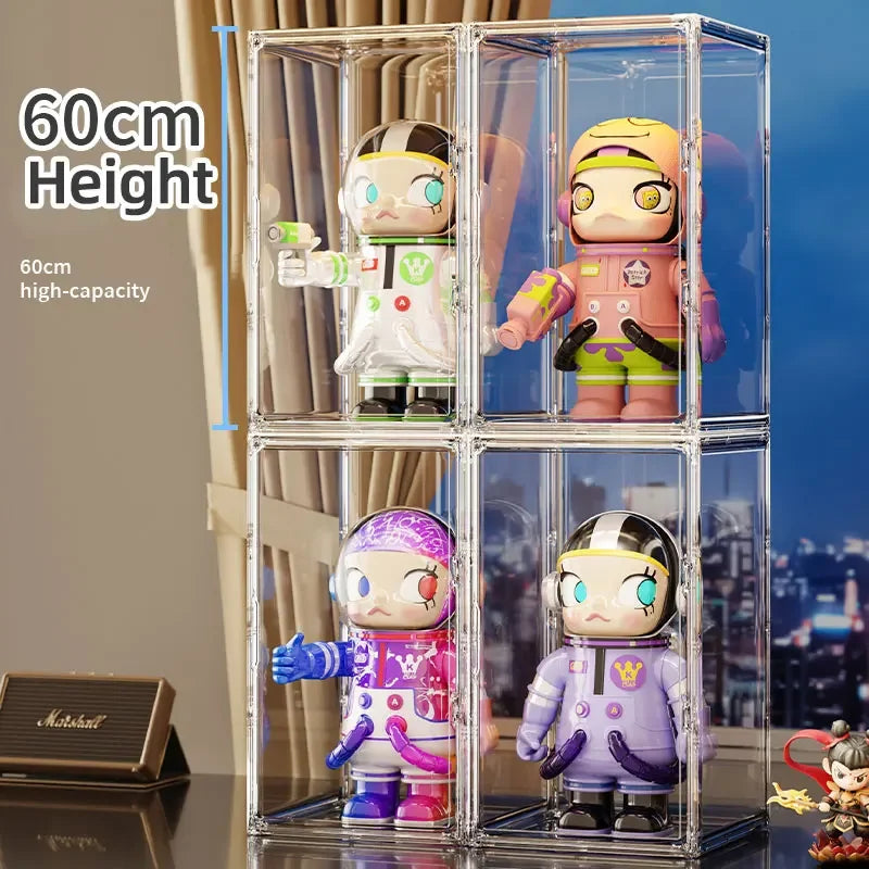 boîtes rangement transparentes acrylique grandes capacités figurines jouets makeup organisation moderne minimalistes