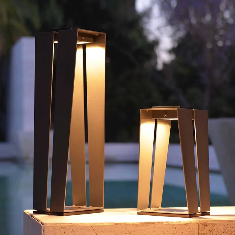 lumière solaire moderne gris contemporaine extérieure autonome led imperméable flux lumineux faible facile