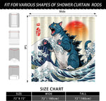 rideau douche imperméable motif chat géant vague artistique salle bain enfant
