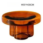 table d'appoint ronde moderne bois pierre couleur verte bleue transparente