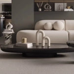 table basse ovale moderne bois minimaliste salon wabi stillwind