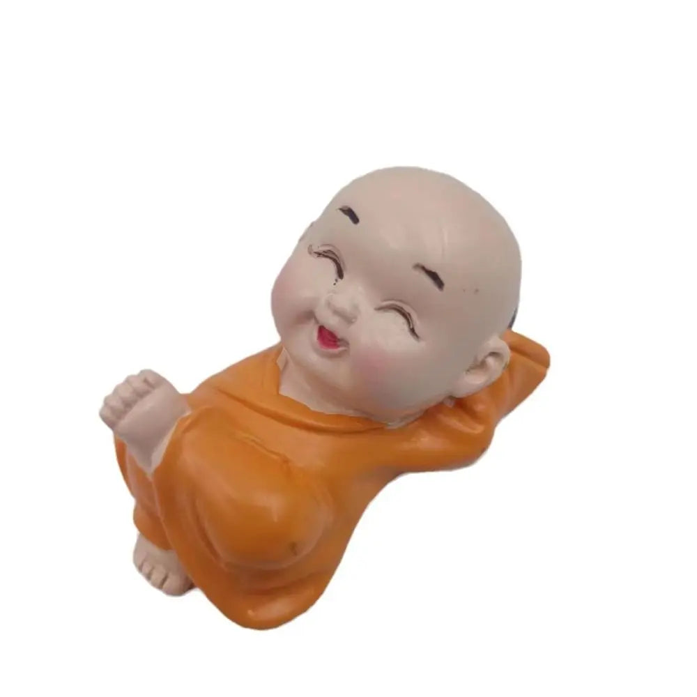 ornement résine figuratif bouddha varié décoration maison statuette mat opaque orange blanc
