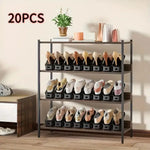 support chaussures pliable noir clips moderne niveaux ajustement 20 pièces organisateur placard