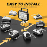 lampe travail led jaune moderne robuste interrupteur luminosité port usb poignée transport sans fil