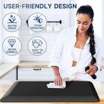 tapis noir imperméable antidérapant moderne épais 4/5 pouces confortable salon sol PVC resistant traces