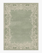 tapis vert clair floral broderie classique 80x120cm 120x160cm 40x60cm polyeste