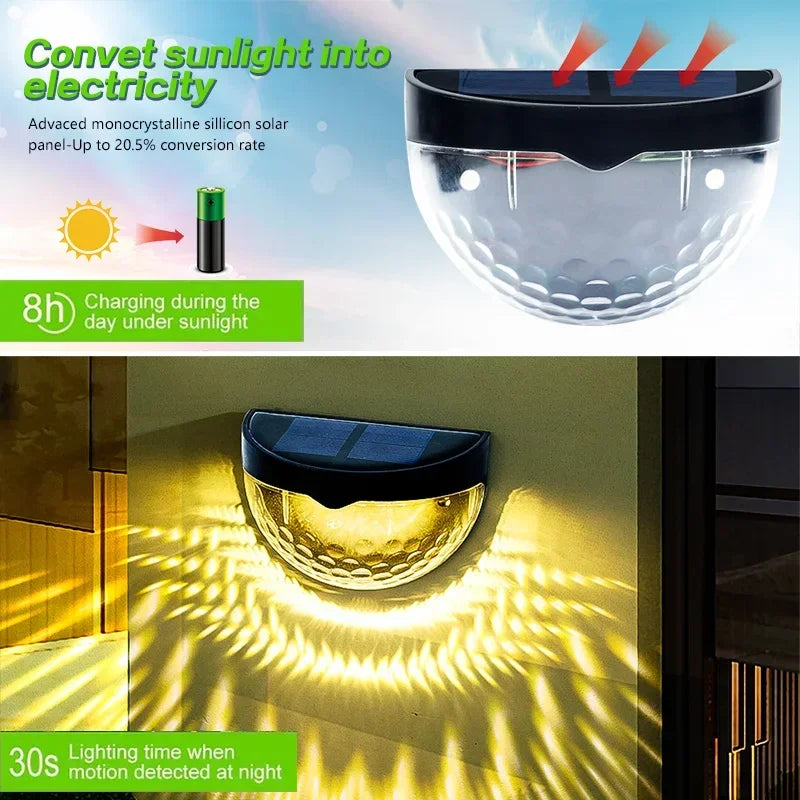 appliques murales solaires led blanc noir texture golf moderne vis installationextérieur balcon jardin decoration
