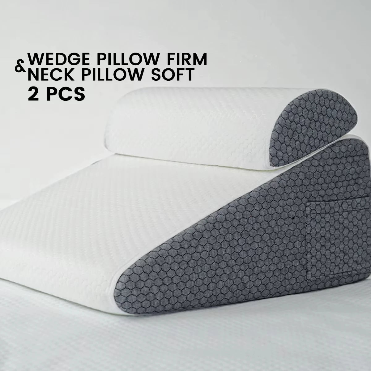 coussin cervical mousse mémoire forme coussin coin texturé polyester blanc gris contemporain