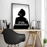 affiche the weeknd moderne pvc noire blanche cadre salon chambre decoration artistique