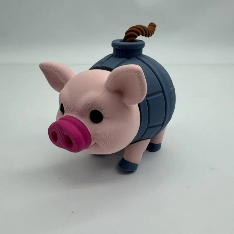 jouets modernes figurines cartoon animal jouet cochon rose bleu figurine femme tasse