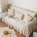 housse canapé polyestère beige texture lin rustique extérieur accueil fixations