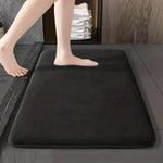 tapis bain moderne gris uni velours absorbant antidérapant salle bain