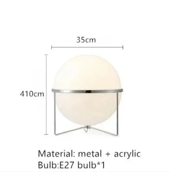lampe sol moderne acrylique blanche dorée interrupteur rond translucide